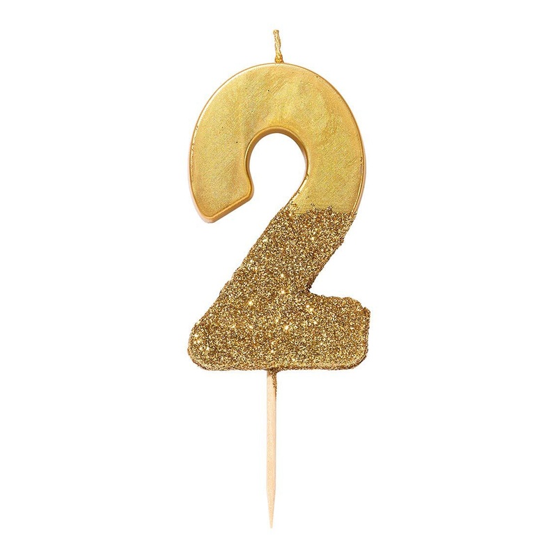 Talking Tables Gold Glitter Number Candle 2