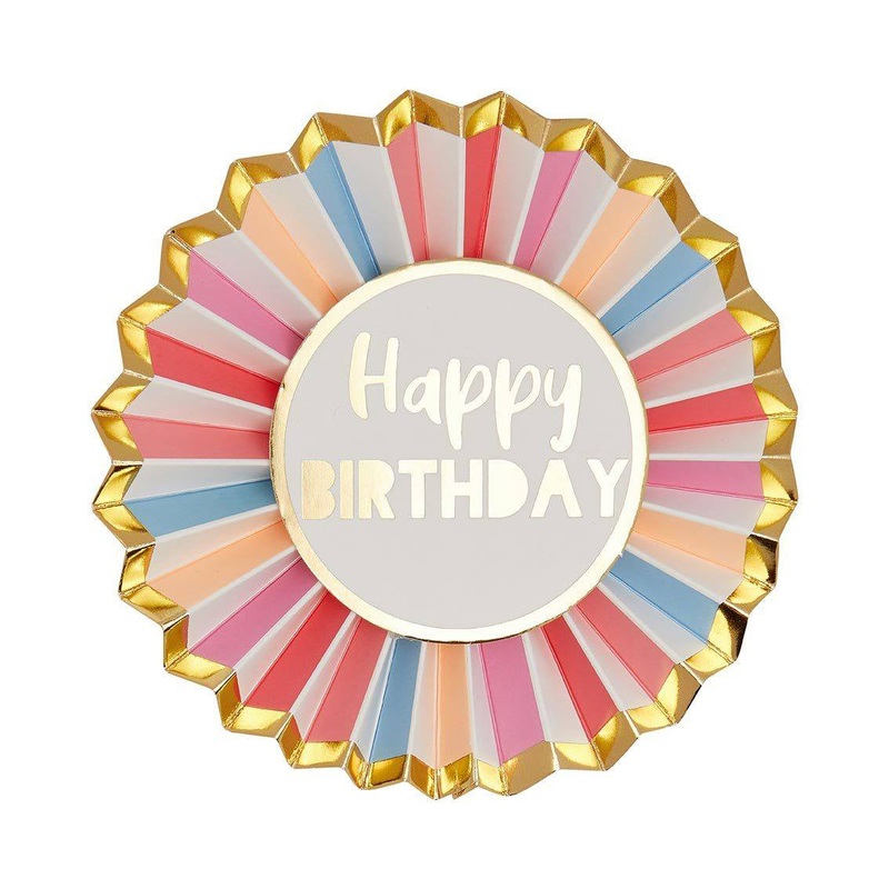Talking Tables Rose Happy Birthday Badge