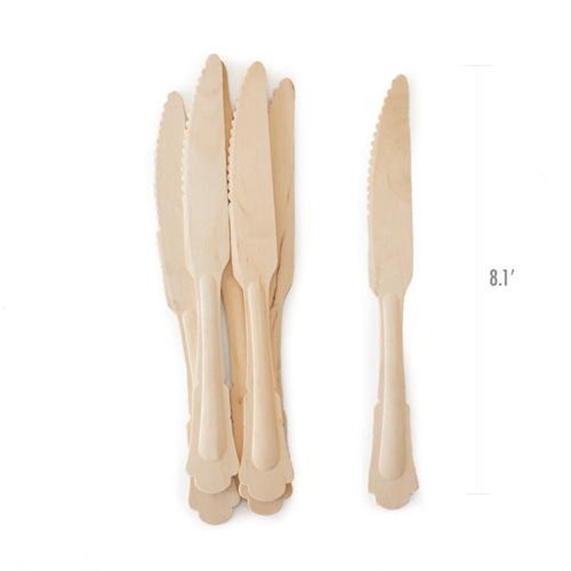 Wooden & Eco-Friendly Cutlery - Deluxe Knives - Pack of 24