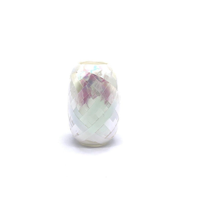 Balloon Curling Ribbon Keg Iridescent White 5mm x 10m