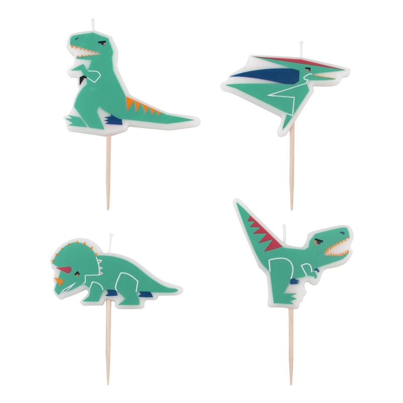 Candles - Dinosaur - Pack of 4