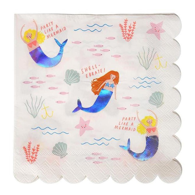 Let's Be Mermaids Large Napkins - Pack of 16