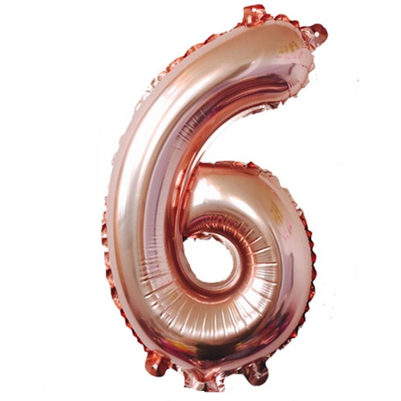 Number "6" Rose Gold Die Cut Foil Balloon 40in / 101cm