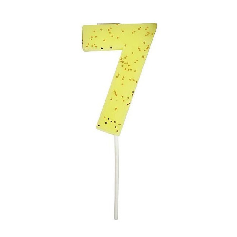 Number "7" Candle - Yellow