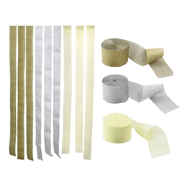 Paper Streamer Champagne 4.5cm x 220cm (3 Colors) - Pack of 3