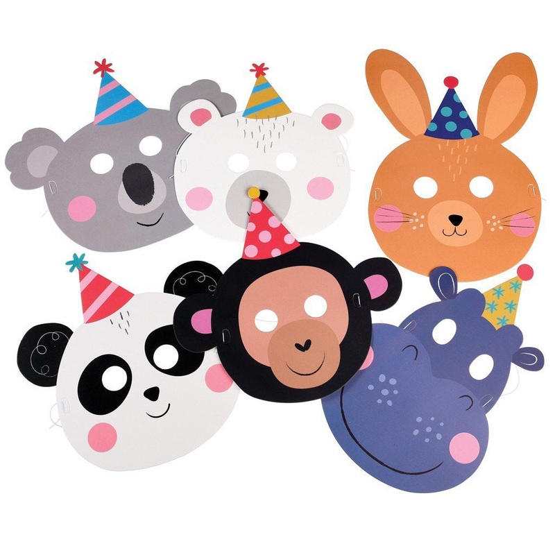 Party Animal Face Masks - Pack of 6