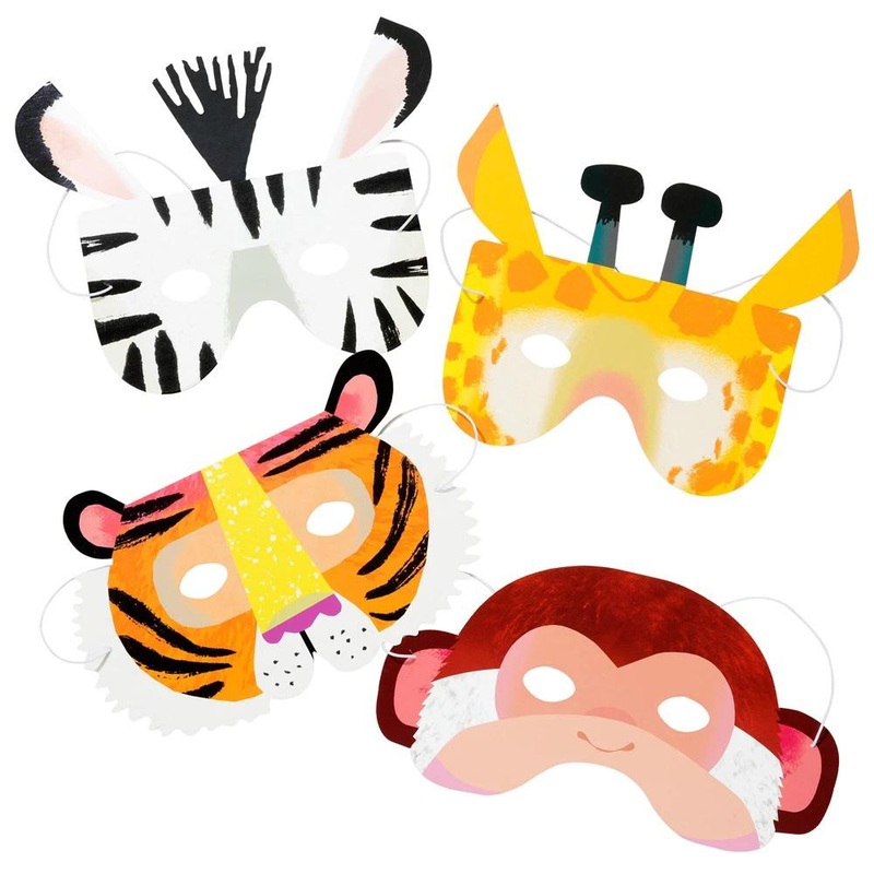 Party Animals Paper Masks - Pack of 8