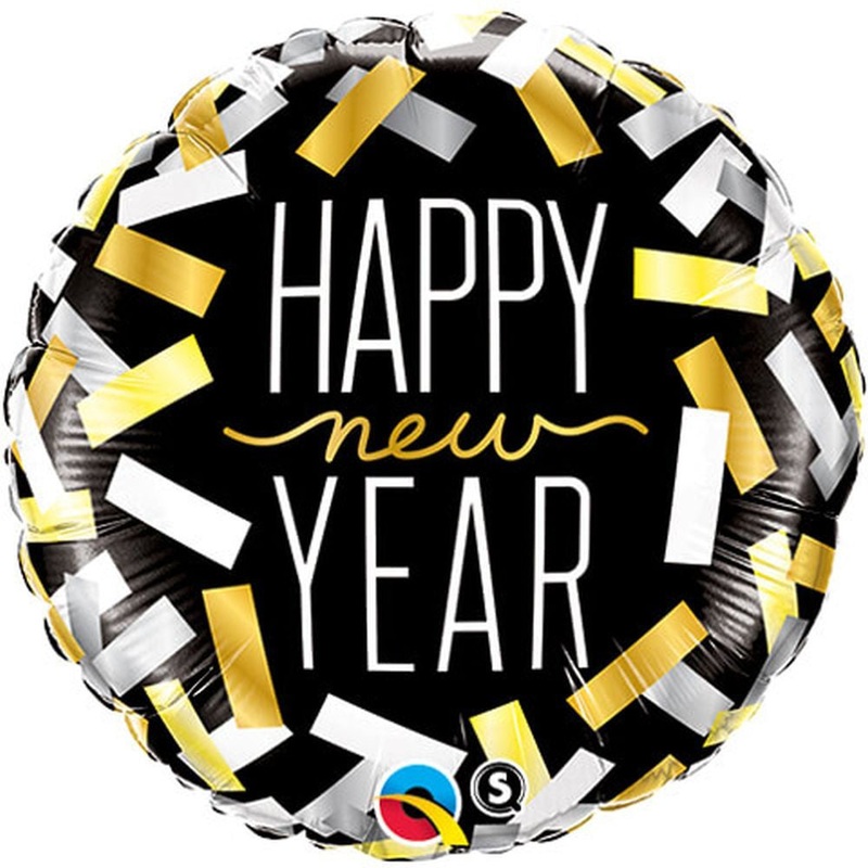 Qualatex Happy New Year Confetti Foil Balloon 18in