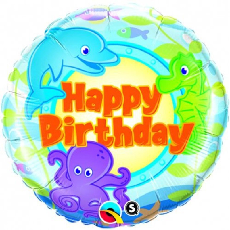 Sealife Birthday Round Foil Balloon 18in / 45cm