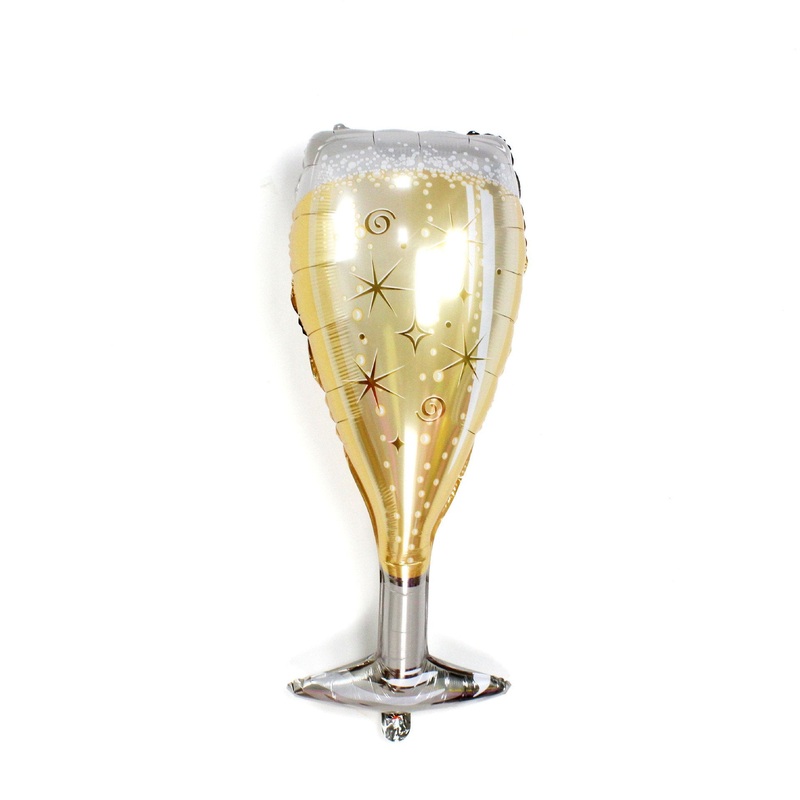 Star Wine Glass Foil Balloon 17in x 38in / 44.5cm x 99cm
