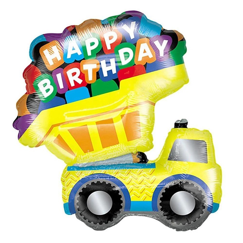 Truck "Happy Birthday" Foil Balloon 23in x 28in / 60cm x 72cm