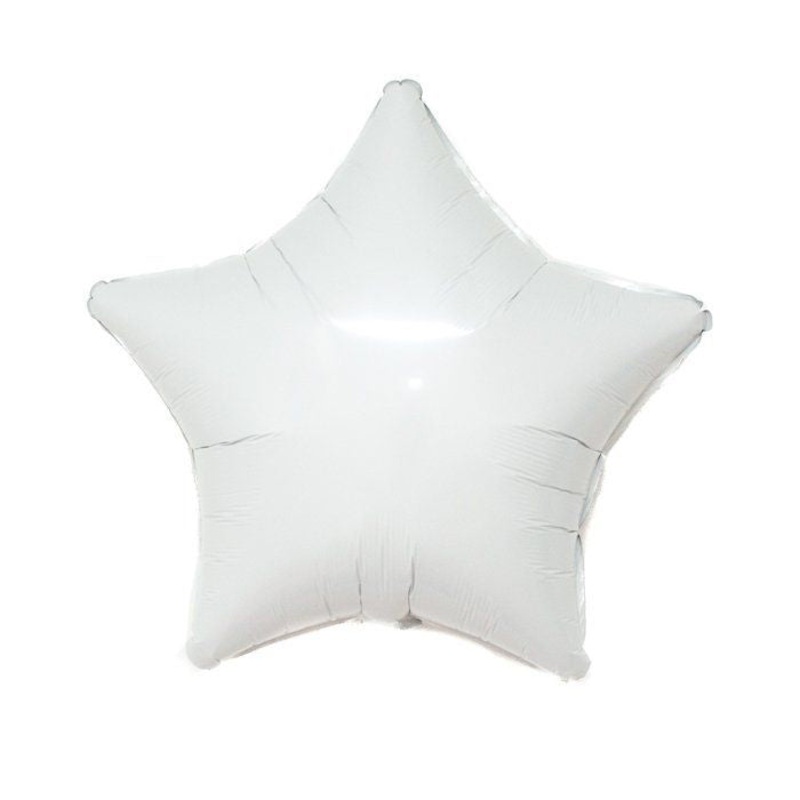 White Star Foil Balloon 18in
