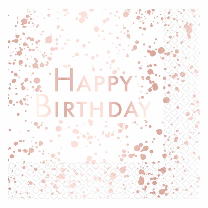 Napkins - Birthday - Rose Gold