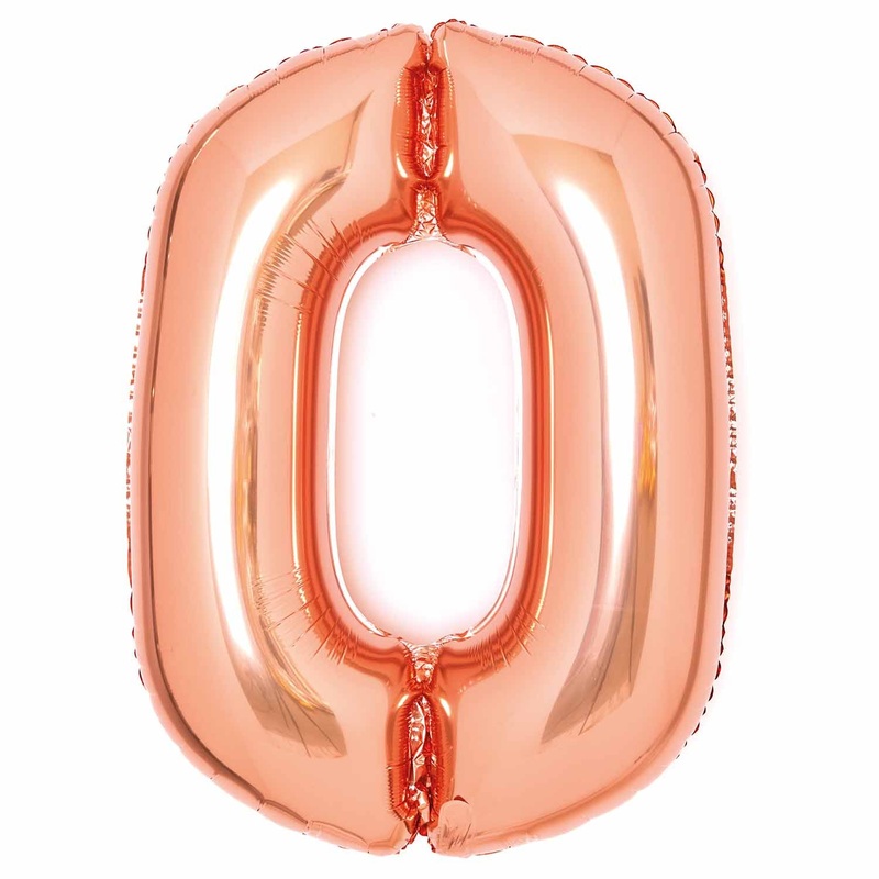 SuperShape Foil Balloon Number 0 - Rose Gold