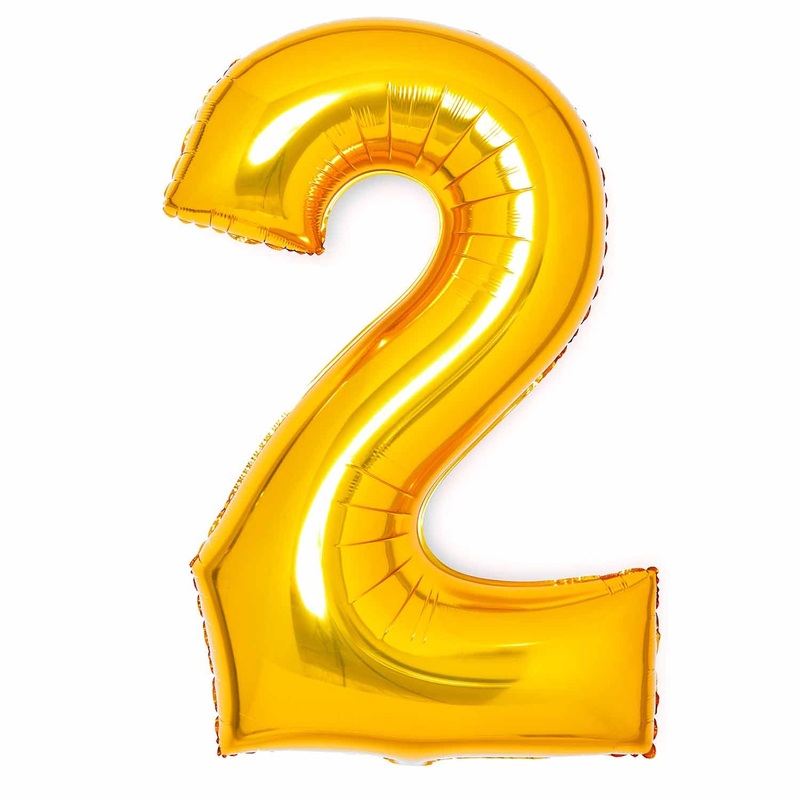 SuperShape Foil Balloon   Number 2 - Gold