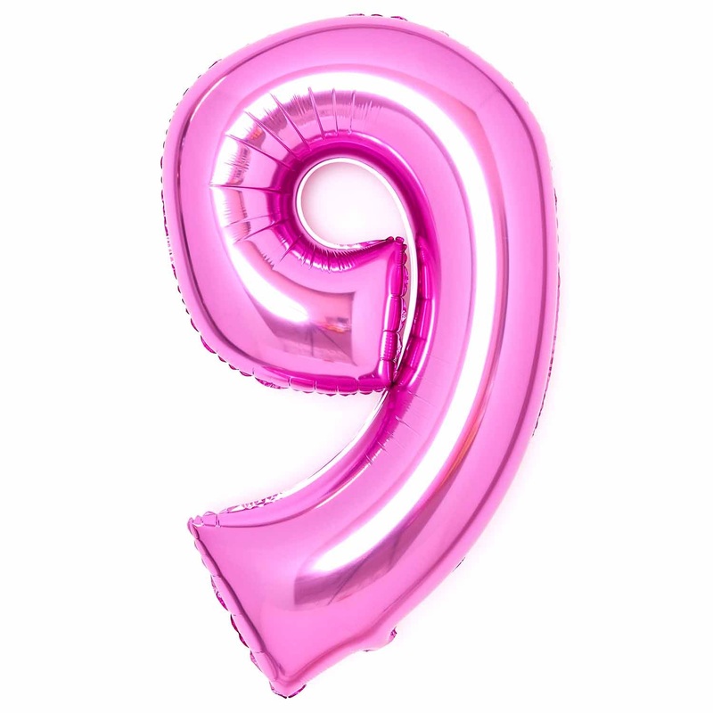 SuperShape Foil Balloon   Number 9 - Pink