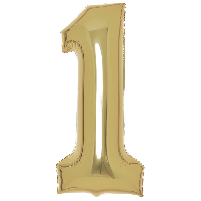 SuperShape Foil Balloon Number 1 - White Gold
