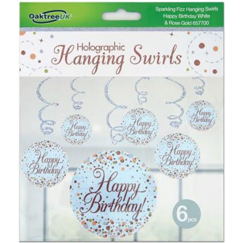 Swirl Decorations - Birthday - Rose Gold