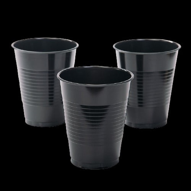 16 Oz Black Plastic Cups