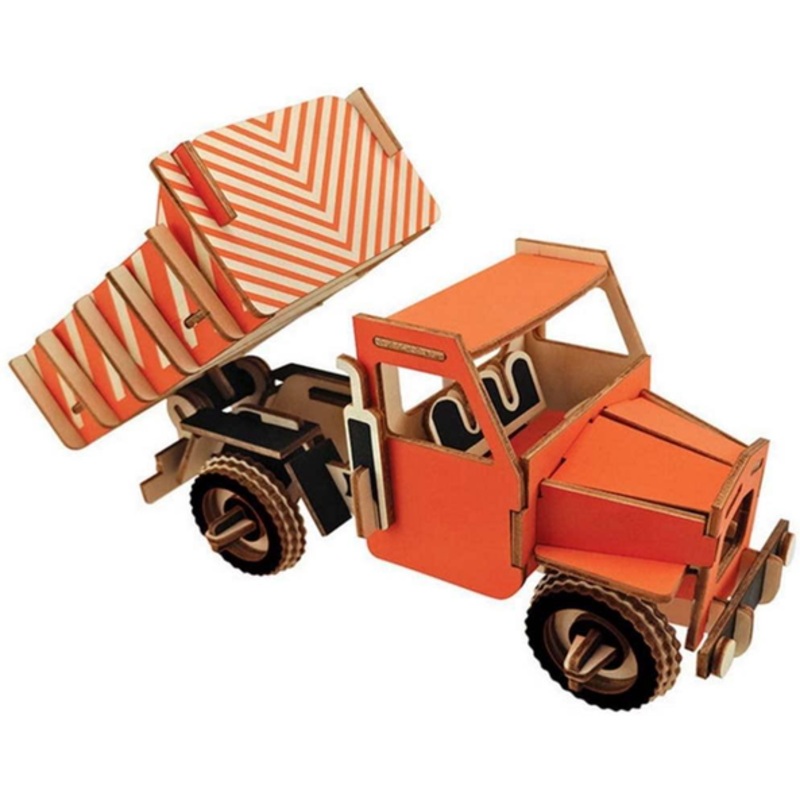 Natural Wood 3D Puzzle Dumper Truck Craft Building Set
