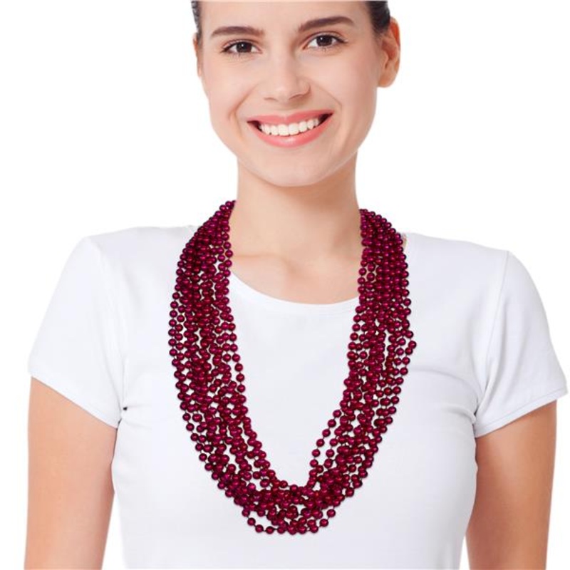 Pink 7mm Bead 33" Necklaces