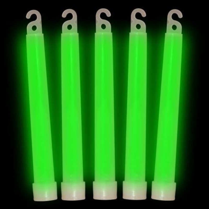 6 Inch Ultra-Bright Emergency Industrial Grade Green Glow Sticks - Pack of 12