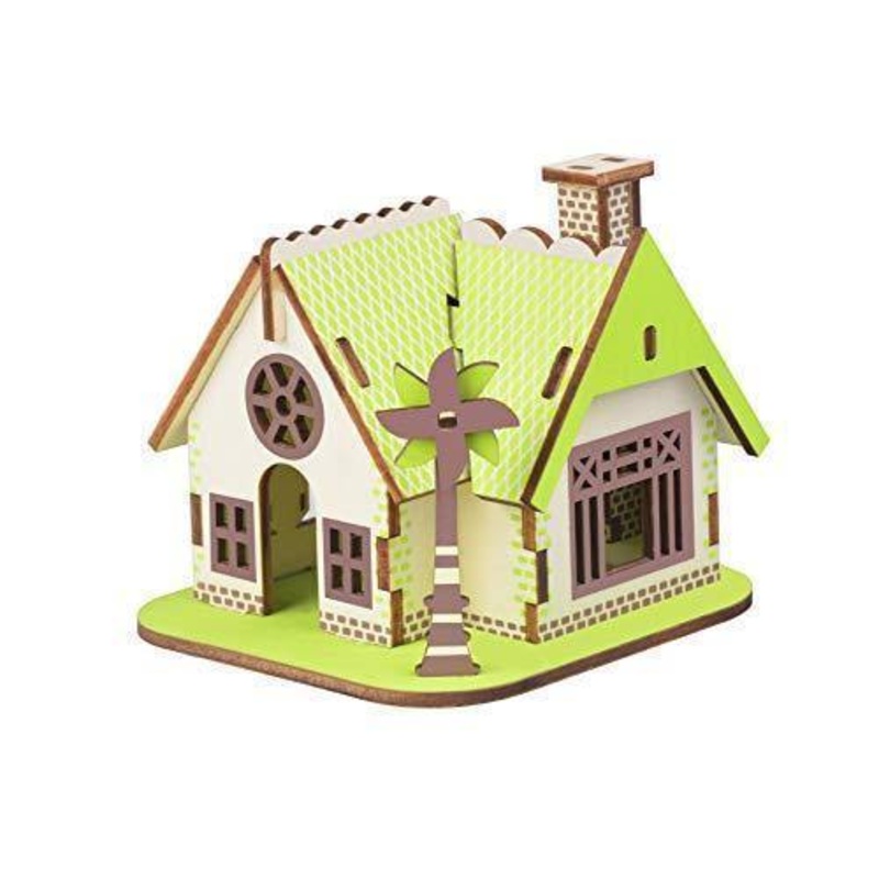 Natural Wood 3D Puzzle Ellie House Craft Building Set