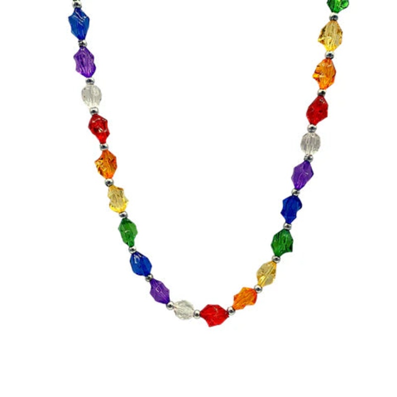 38" Acrylic Rainbow Infiniti Stone Bead Necklace