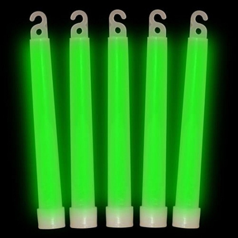 6 Inch Premium Green Glow Sticks - Pack of 12