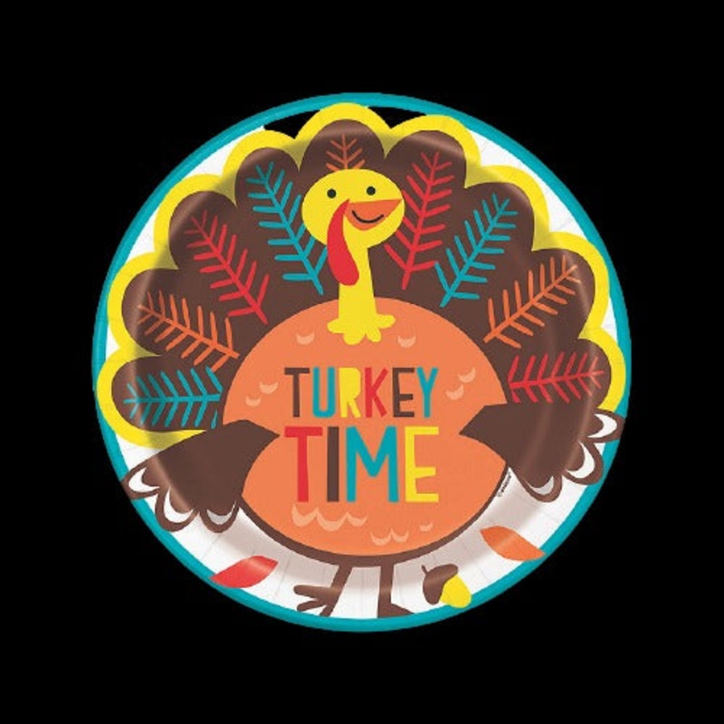 Cartoon Turkey Paper Dinner Plates