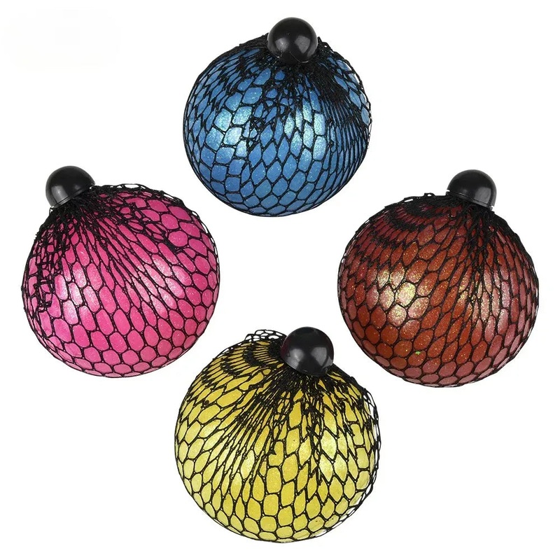 3.5" Glitter Squish Mesh Ball
