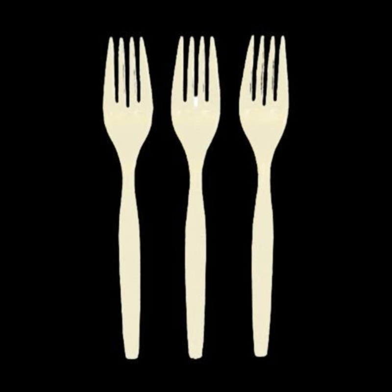 Ivory Color Plastic Forks
