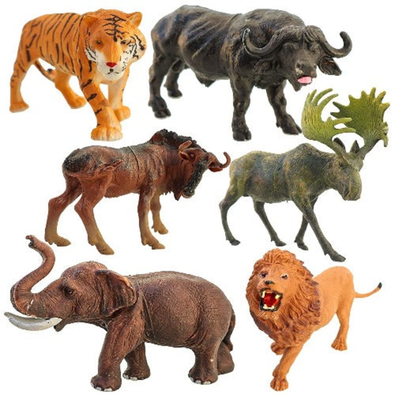 Play Rubber 7 Inch Wild / Zoo Animals