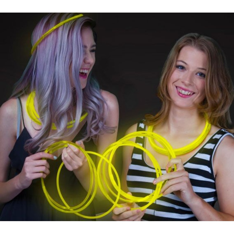 22 Inch Jumbo Yellow Glow Sticks Necklaces