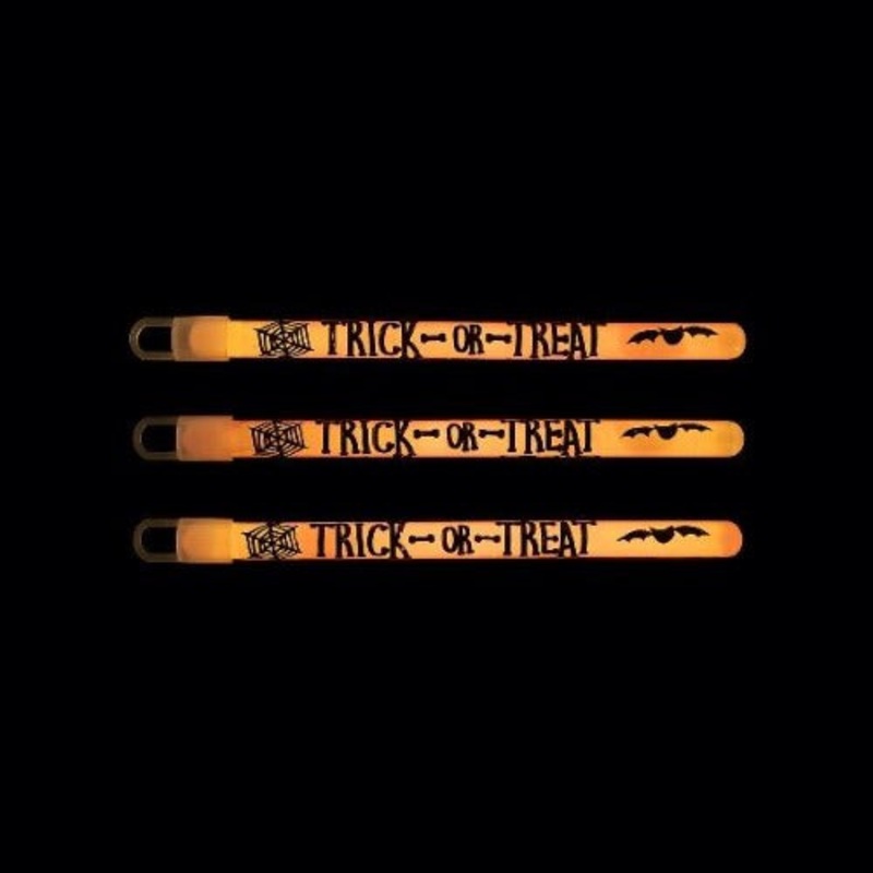 6 Inch Trick-or-Treat Print Glow Sticks  - Pack of 12