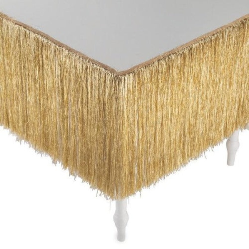 Gold Tinsel Table Skirt