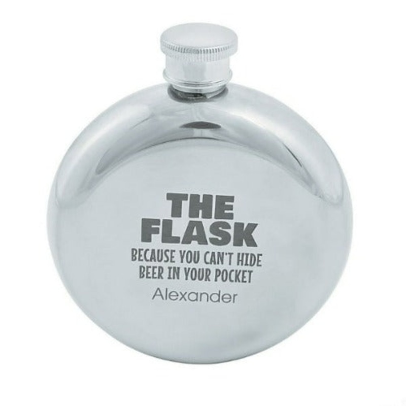 Personalized Can Hide Beer Round Flask