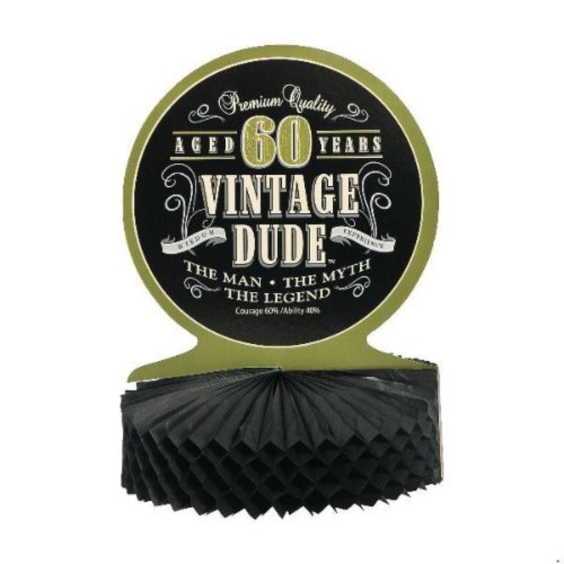 Vintage Dude 60th Birthday Centerpiece