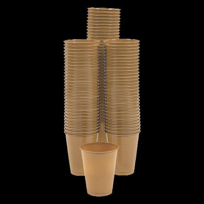 16 Oz Bulk Metallic Gold Plastic Cups
