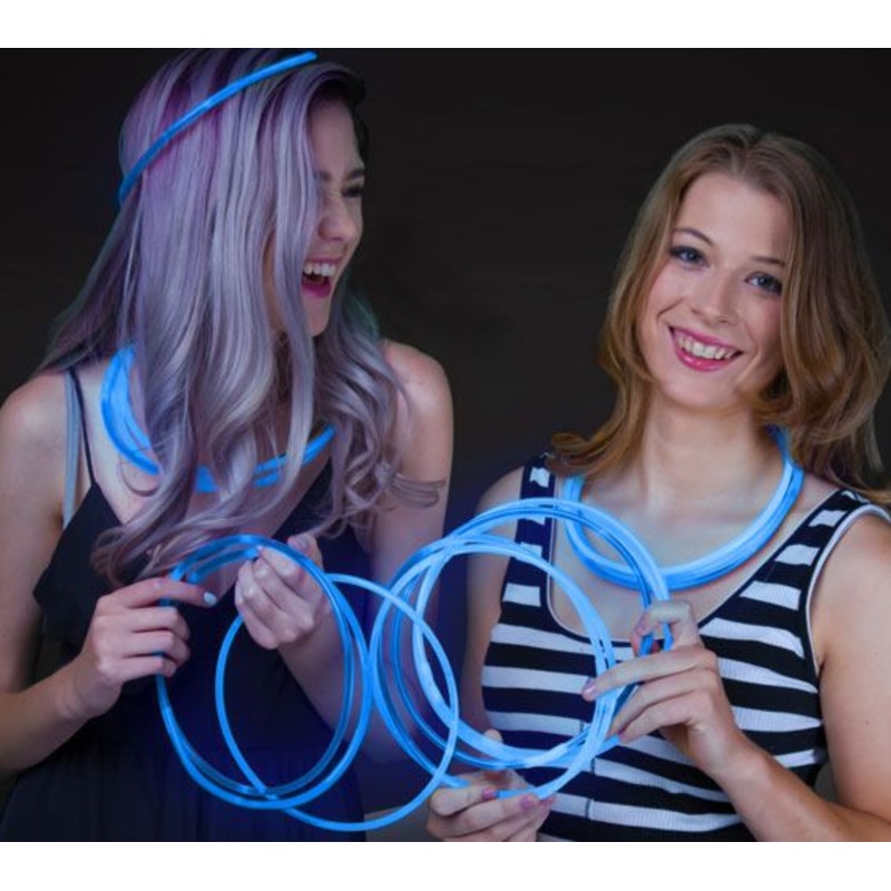 22 Inch Jumbo Blue Glow Sticks Necklaces