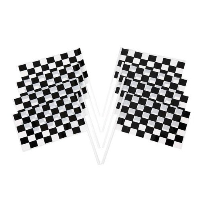 Checkered 4" x 6" Plastic Flags
