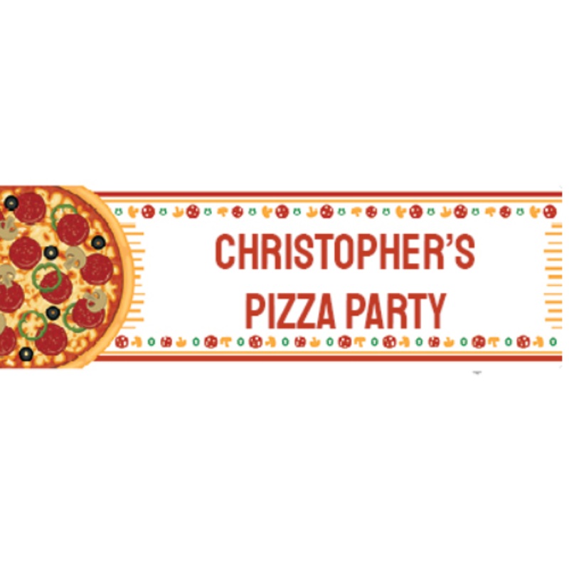 Pizza Party Custom Banner - Medium
