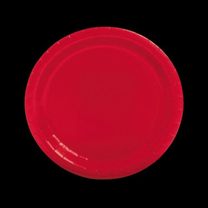 Red Round Paper Dinner Plates
