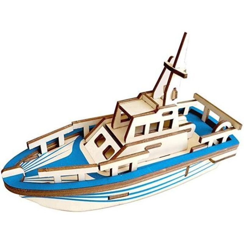 Natural Wood 3D Puzzle Boat Craft Building Set