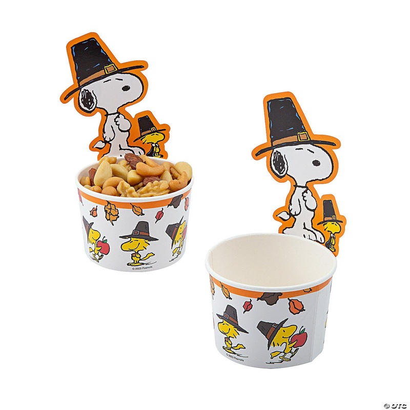 Peanuts Thanksgiving Snoopy-Shaped Disposable Paper Snack Cups (12 Per pack)