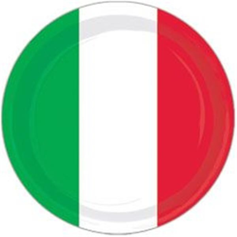 Red, White & Green 9" Plates (8 Per pack)