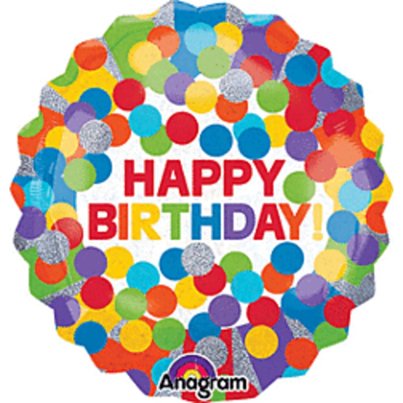 #016 Primary Rainbow Birthday 28in Supershape