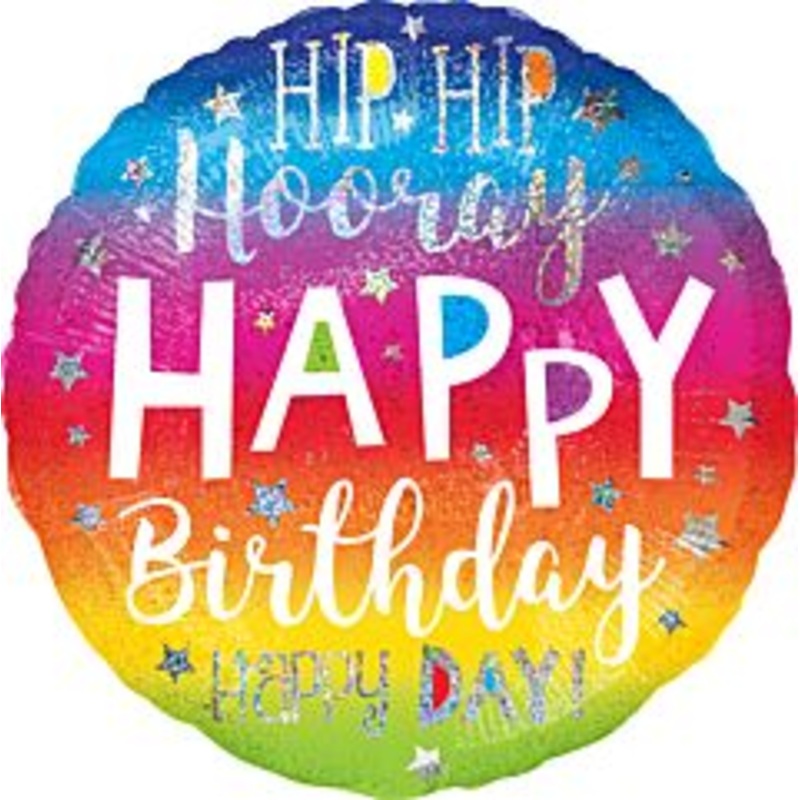 #058 Hip Hip Hooray Birthday 28in Supershape