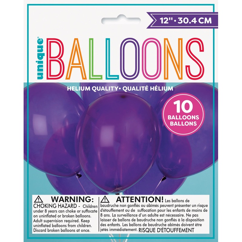 12in Packaged Latex Balloons 10ct - Amethyst Purple
