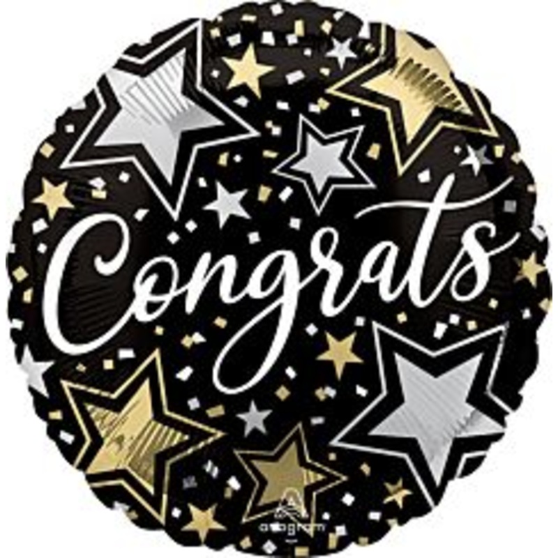 #489 Congrats Stars 18in Printed Mylar